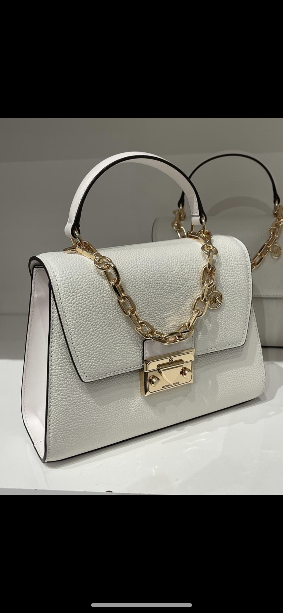 Michael Kors Serena Small Top Handle Trapezoid Satchel in Optic White  (35S2GNRS5L) - USA Loveshoppe