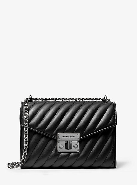 Michael kors black sales quilted bag