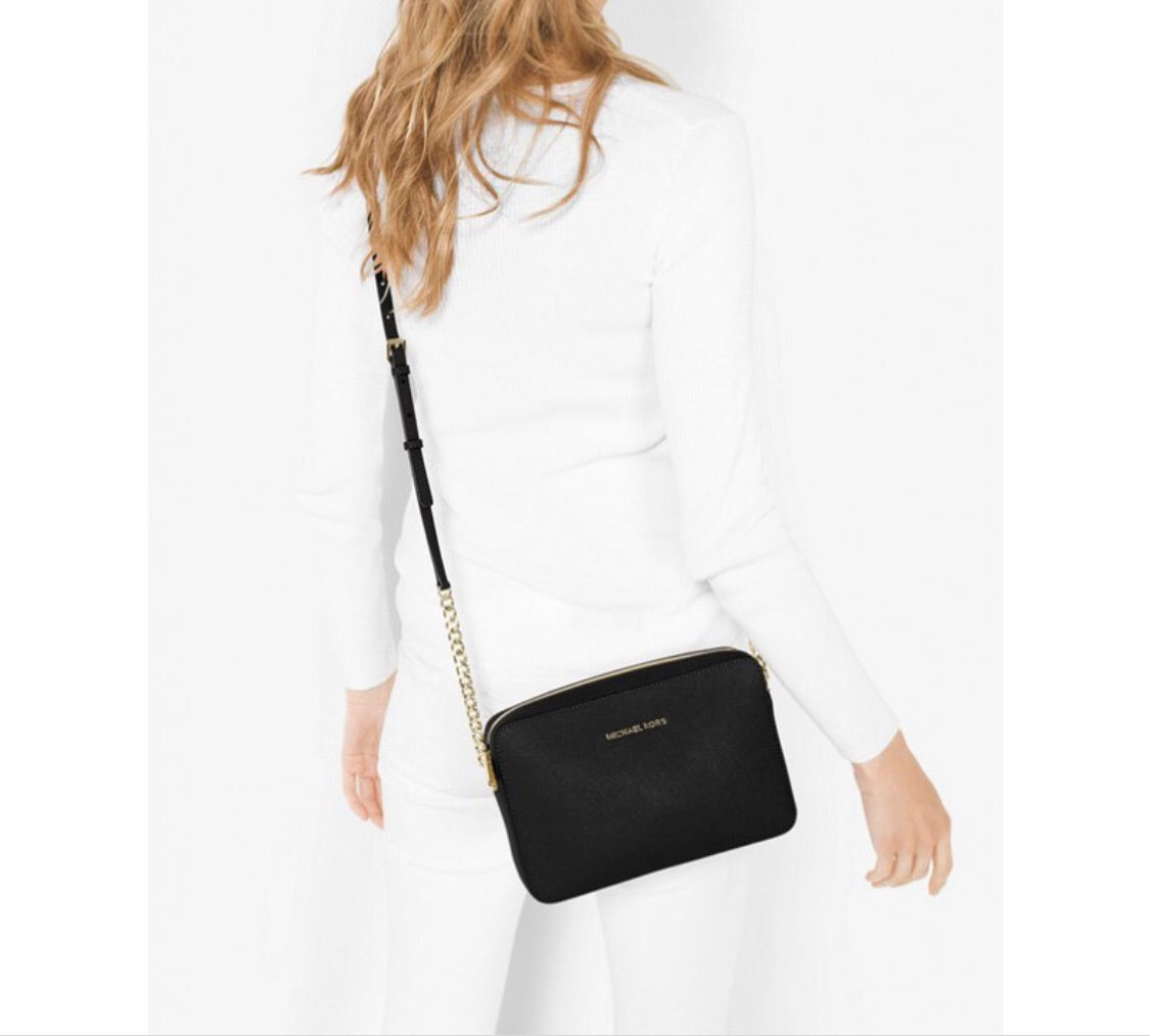 Michael Kors Jet Set Black Large MK Signature Crossbody Bag - $84 (77% Off  Retail) New With Tags - From JustSum