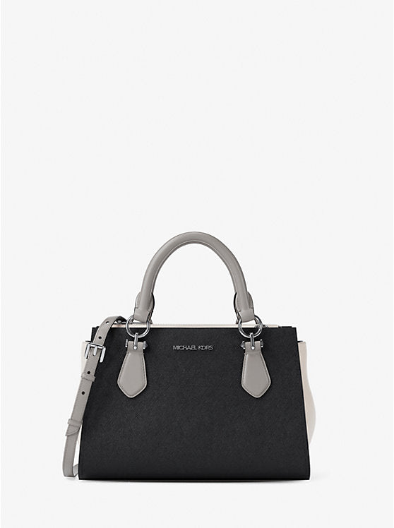 Michael Kors Marilyn Small Color-Block Saffiano Leather Messenger Bag