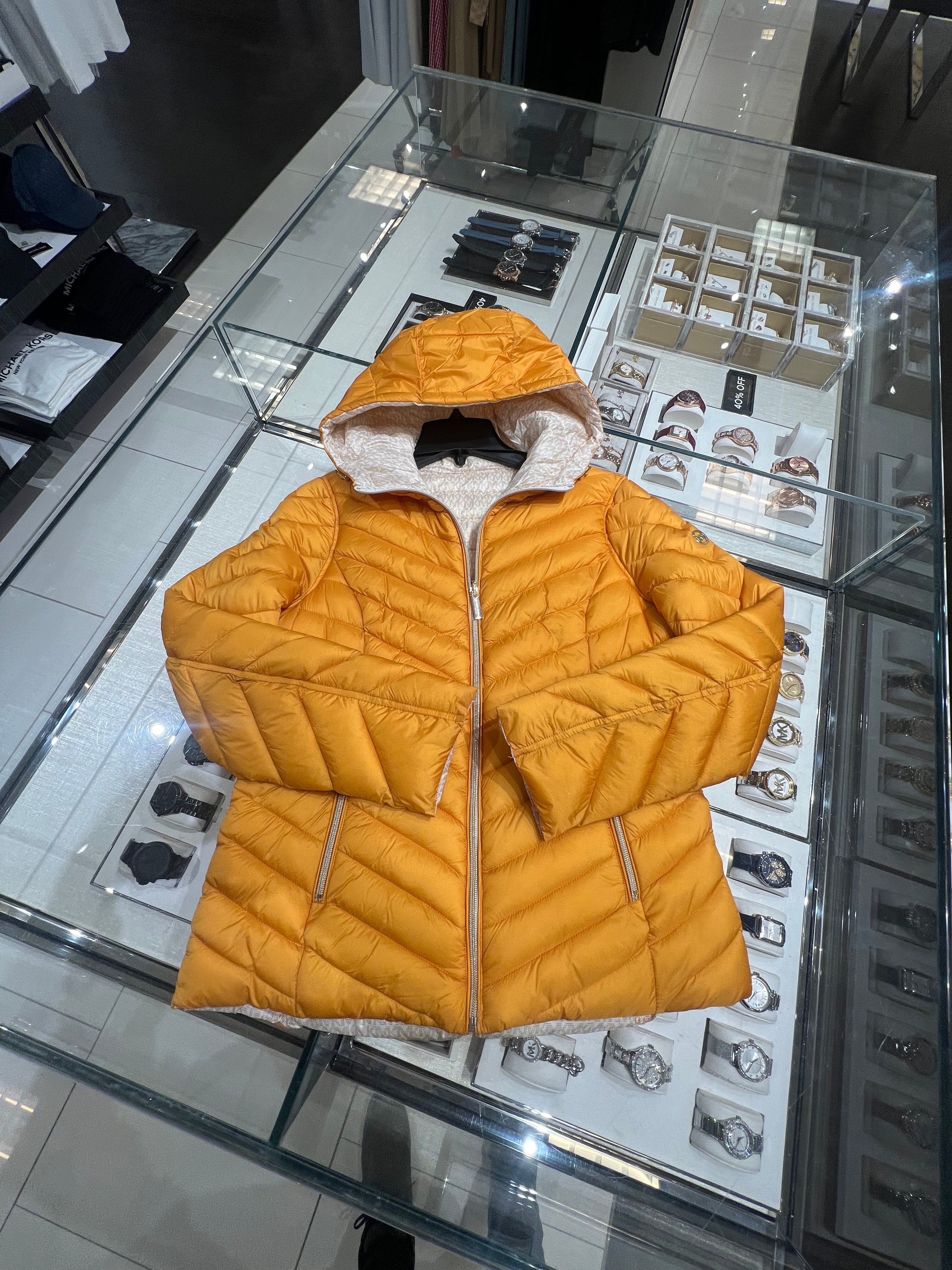 Michael kors yellow puffer jacket online