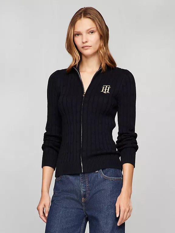 Tommy Hilfiger Mockneck Zip Cardigan