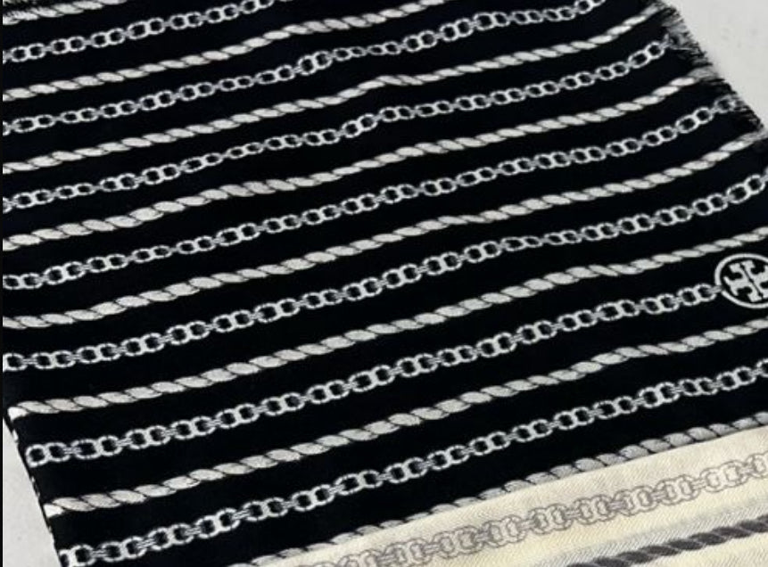 Tory Burch logo scarf