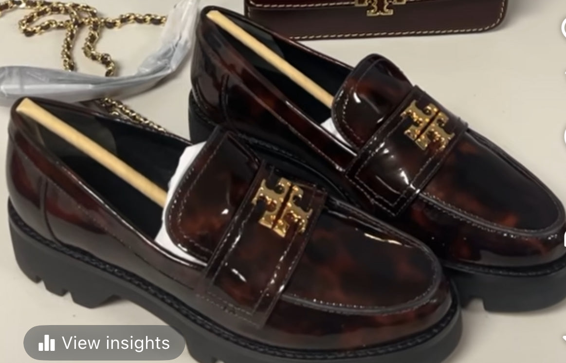 TORY BURCH　MINI EVERLY CHUNKY LOAFER Tory Burch Everly Leather Mini Chunky Loafer Flat Sneaker