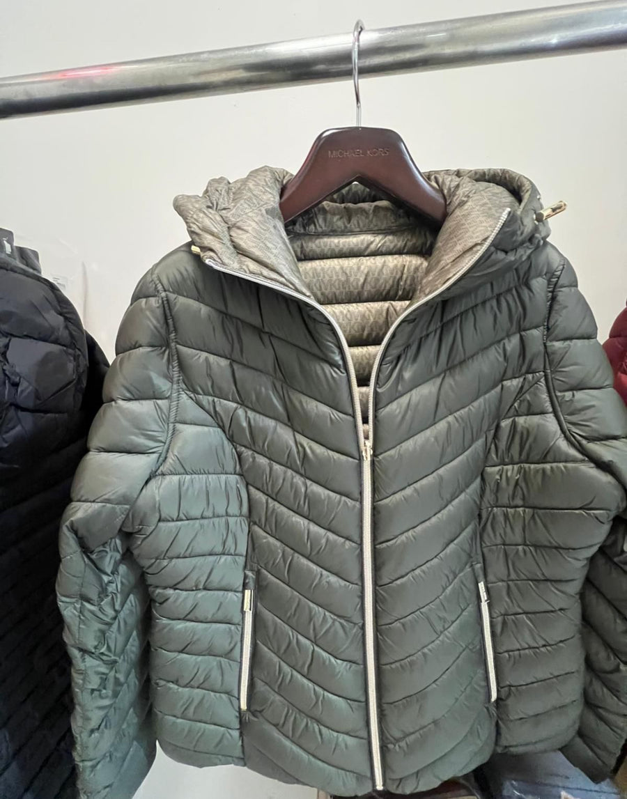 MICHAEL KORS Reversible Printed Nylon Packable Puffer Jacket