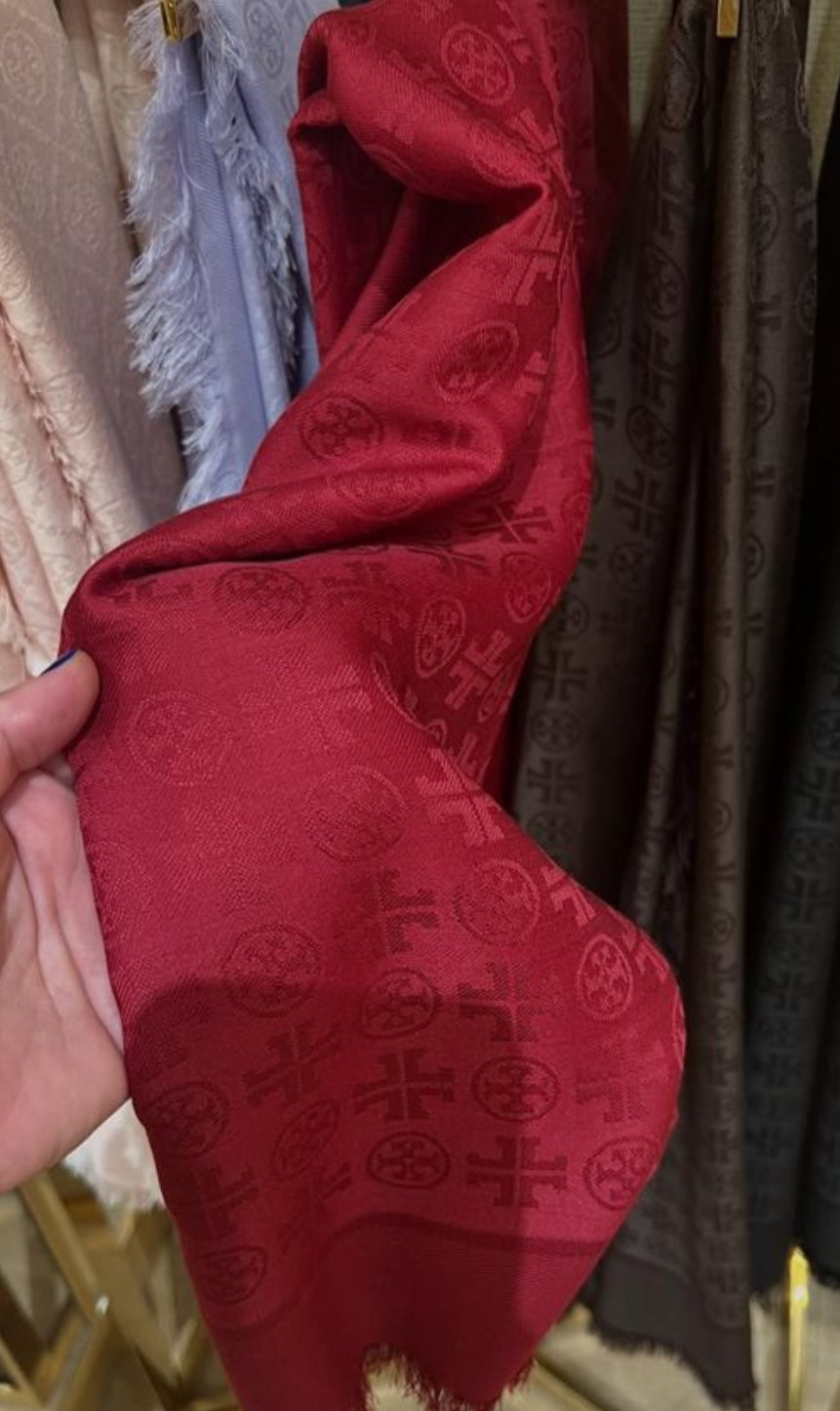 Tory Burch logo scarf