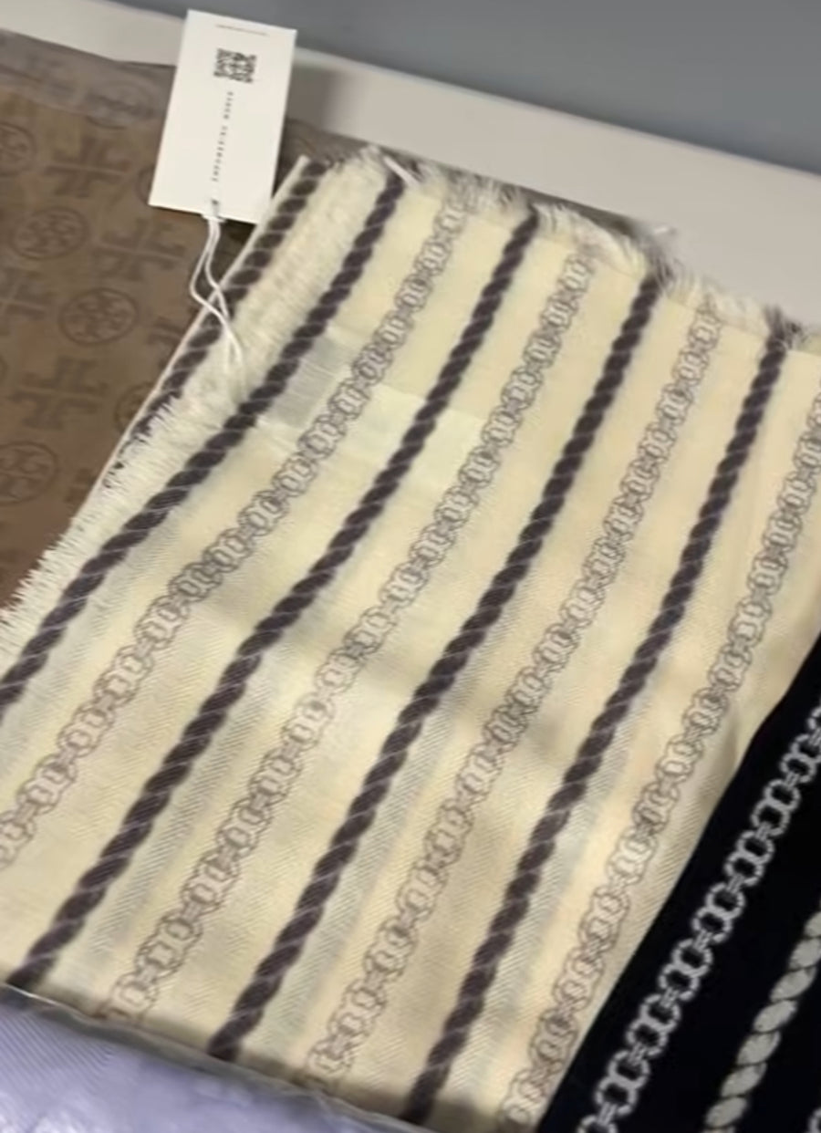 Tory Burch logo scarf