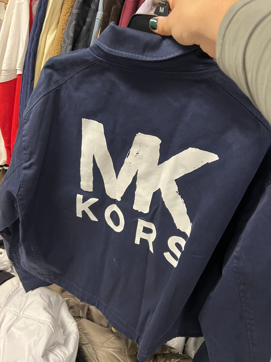 Michael Kors denim print logo jacket