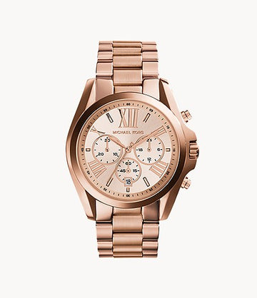 Michael Kors Bradshaw Chronograph Rose Gold-Tone Stainless Steel Watch