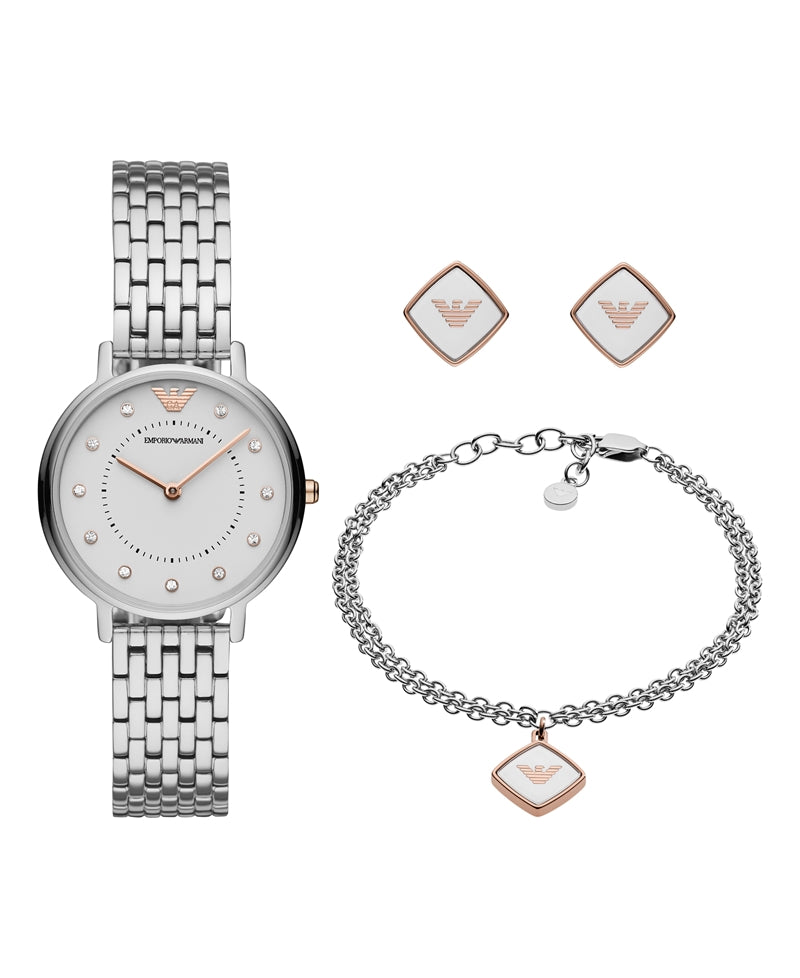 Emporio Armani Women's Two-Hand Stainless Steel Watch Gift Set AR80023