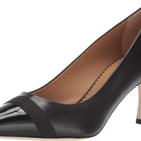 Penelope cap toe outlet pump